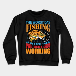 Fishing T - Shirt Design Crewneck Sweatshirt